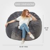 Itopfox Giant Memory Foam Bean Bag Chair with Plush Microfiber Cover - Ultra Soft & Comfy for Lounging, Gaming, and Relaxation - 3 of 4