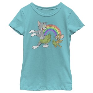 Girl's Tom and Jerry Cartoon Hula Dance T-Shirt - 1 of 4