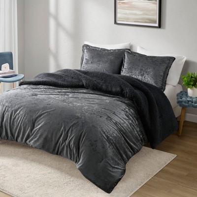 Sapphtopaz 2PCS/3 PCS Crushed Velvet Reversible Comforter Set,Bed Set with 1 Comforter,1/2 Shams,Bedding Set Machine Washable