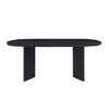 Homy Casa Oval Dining Table with Wide Panel Legs in Black Wood Finish - 4 of 4