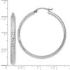 Black Bow Jewelry 3.5mm, Diamond Cut 14k White Gold Round Hoop Earrings, 38mm (1 1/2 In) - 4 of 4