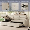 TiramisuBest 85.8" Beige Sleeper Sofa, Sofa Bed - 2 in 1 Pull Out Sofa Bed with Storage Sofa, Sofa Sleeper with Pull Out Bed with Charging Port - 4 of 4