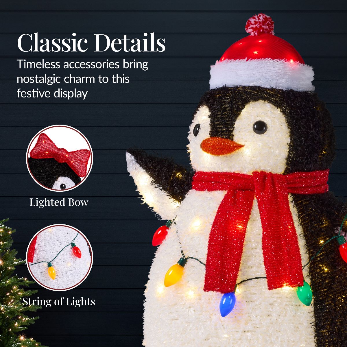 Best Choice Products Lighted Pop-Up Penguin Family Christmas Yard Décor – 3ft, 4ft & 5ft with LED Lights in Red & Blue - thumbnail 7