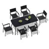 Crestlive Products 7pc Outdoor Dining set for 6 People Patio Rectangle Table Aluminum Frame with Wood-Like Tabletop and Umbrella Hole - 2 of 4