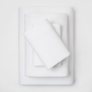King Solid Cosy Jersey Sheet Set White - Threshold