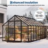 8×16 FT Greenhouse for Outdoors,Aluminum Frame, Features Roof Vent & Window for Ventilation,Includes Lockable Door & Ground Nails, for Garden Yard - 3 of 4