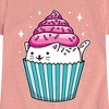 Girls' - Instant Message - Kawaii Cat Cupcake With Sprinkles Fitted Short Sleeve Graphic T-Shirt - 2 of 4