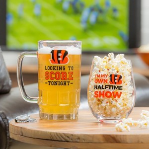Evergreen Cincinnati Bengals, Stemless 17OZ Wine & Beer 16 OZ Gift Set - 1 of 4