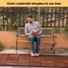 30 PCS Interlocking Deck Tiles Striped Pattern, 12" x 12" Square Yellow Acacia Hardwood Outdoor Flooring - 4 of 4