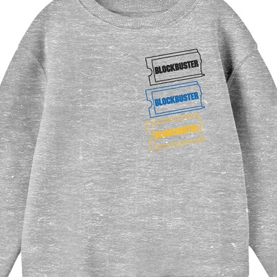 Blockbuster Logos On Left Chest Junior's Gray Sweatshirtmedium Target