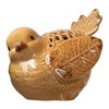 Decorative Caramel Ceramic Birds for Shelves – Set of 2 6.89" by Manual Woodworkers and Weavers - 2 of 3