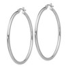 Black Bow Jewelry 2.5mm Polished Sterling Silver Round Hoop Earrings, 52mm (2 in) - 2 of 4
