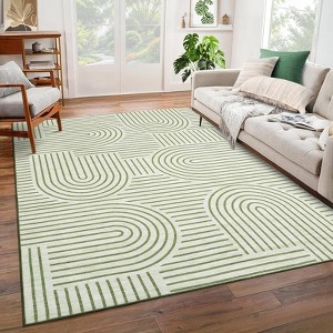 Modern Rug Runners for Hallways, Abstract Kitchen Runner Rugs Non Slip Bath Runner, Rainbow Washable Runners Rug - 1 of 4