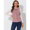 INSPIRE CHIC Women's Buttoned Sleeveless Faux Suede Utility Vest with Cargo Pocket - 4 of 4