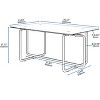 NicBex 39.37 Inch Rectangle Coffee Table with Tempered Glass Tabletop,Side Center Table for Living Room - 3 of 4