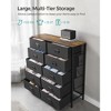 SONGMICS Dresser for Bedroom, Storage Organizer Unit with 10 Fabric Drawers, 10 drawers Brown and Black - 3 of 4