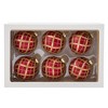 Kurt Adler 80MM Red with Gold Plaid Glass Ball Ornaments, 6-Piece Set - 3 of 4