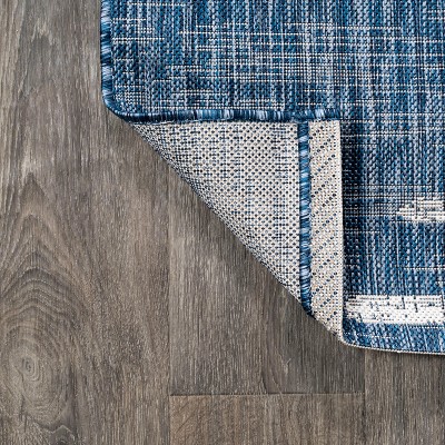 Bohemian Blue Stripe Washable Synthetic Rug - 3' x 5'