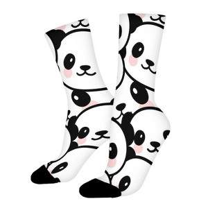 Cute Panda Women Printed Crew Socks Funny Funky Socks Soft Polyester Novelty Gifts for Artists Men - 1 of 1