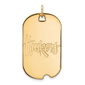 Black Bow Jewelry 14k Yellow Gold Plated Sterling Silver Nebraska Cornhuskers NCAA Large Pendant - 1 of 3