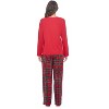 Casual Nights Women's Jersey Knit Long-Sleeve Top and Soft Flannel Bottom Pajama Set - 4 of 4