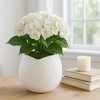 Planter Stoneware Textured Modern Design Indoor Outdoor Home Garden Decor Container - 7" White - 3 of 4