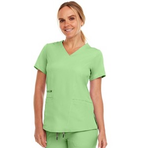 MediChic Women's Ruth 3-Pocket Multi Stitch V-Neck Scrub Top - 1 of 4