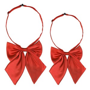 Allegra K Women's Pre-tied Adjustable Neck Strap Solid Color Cute Bowknot Bow Tie 2Pcs - 1 of 4