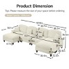 Mid-Century U-Shape Sectional Sofa with Ottomans, 4-Seat Sofa with Flared Arms and Removable Skirts, Chenille Couch with Cushion-Coolbibila - 4 of 4