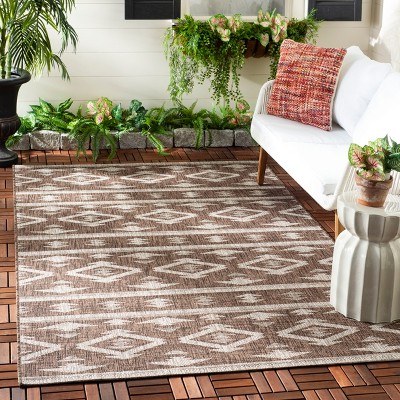 Gray Rectangular Stain-Resistant Synthetic Rug 47" x 67"