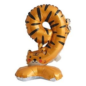 Unique Bargains Standing Animal Print Number Balloon Foil Decoration for Party Colorful - 1 of 4