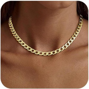 Gold Bow Pendant Necklace for Women, 14K Gold Plated CZ Bead Choker Christmas Gift - 1 of 4