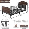 QingMoon Twin Bed Frame for Kids, Metal Platform Bed Frame with Light, Modern Twin Size Beds with Rails and Storage Headboard for Girls & Boys - 4 of 4