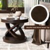 SEVOBAL Retro Round Wooden End Table Quick Assembly with Sturdy and Durable X Shape for Indoor and Outdoor Use, Black, 26"*26"*9" - 2 of 4