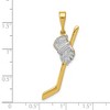 Black Bow Jewelry 14k Yellow Gold & White Rhodium Hockey Stick and Glove Pendant - 4 of 4
