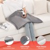 Electric Foot Warmer - Soft Heating Pad with 6 Heat Settings, Sleeve for Feet, Legs & Back, Fast Heating, Machine Washable (Grey, 32x22 Inch) - 4 of 4