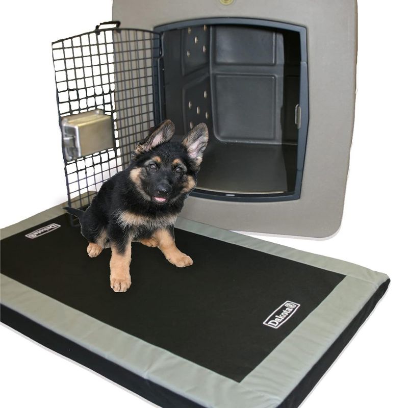 Dakota 283 Washable Portable Foam Cushioned Padded Indoor Dog Kennel Mat, Crate Cage Bed for Dogs and Pets, Black/Gray, Large, 4 of 7
