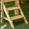 Resenkos Baby Indoor Slide, Outsunny 3 in 1 Wooden Swing Set Outdoor Playset with Baby Swing Seat, Toddler Slide Brown - 2 of 4