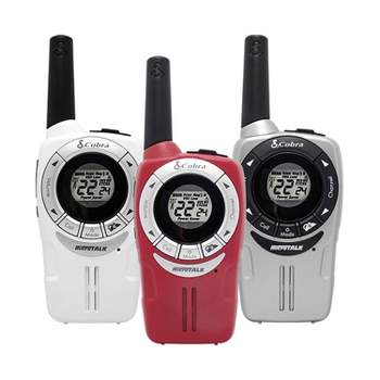 Cobra microTALK® SOHO Series Walkie Talkies 3 Pack, White, Red, and Gray, ACXT360