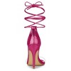 Allegra K Women's Opened Toe Clear Strap Stiletto Heel Lace Up Sandals - 3 of 4
