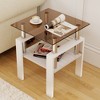 KTMBDW Modern Glass End Table Set of 2, 2-Tier Tempered Glass Top Corner Table for Living Room, Side Table with Metal Legs - 2 of 4