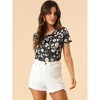 INSPIRE CHIC Women's Crew Neck Short Sleeve Floral T-Shirt - 2 of 4