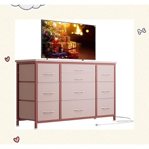Garvee Stylish 55'' TV Console with 10 Drawers & Built-in Power Outlet – Versatile Storage for Any Room - 1 of 4