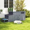 Sevobal Pet Crates and Houses, Flat Top Dog House with Bowls and Weatherproof Roof, Lightweight House for Small Medium Dogs, Gray, 58.9"*21.9"*28.5" - 2 of 4