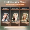 FUNTOUCH Rechargeable Travel Makeup Vanity Mirror with PU Leather Cover with 3 Color Lighting and Touch Sensor Dimmable, Portable for travel - 2 of 4
