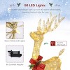 Syemin Decorative Holiday Scene Props Christmas Reindeer Outdoor Decorations 4ft Santa Sleigh Reindeer Christmas Indoor Home Decor, Gold, 8"*22"*51" - 2 of 4