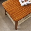CENGHU Mid-Century Side Table with Woven Shelf, Boho Side Table with Storage, Coffee Table, Side End Table for Living Room, Bedroom, Home Office - 2 of 4