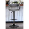 HomeRoots Gray and Black Faux Leather with Metal Swivel Adjustable Height Bar Chair - 2 of 4