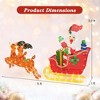 Costway Lighted Christmas Santa Claus with Reindeer LED Lights 12 Ground Stakes Cable Tiers - 3 of 4