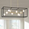 Possini Euro Design Alter Back Gold Island Linear Pendant Chandelier 40" Wide Modern LED Frosted Glass 10-Light Fixture for House - 2 of 4